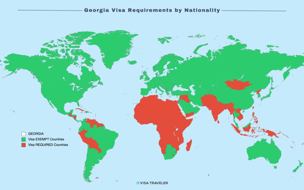 Georgia visa requirements by nationality