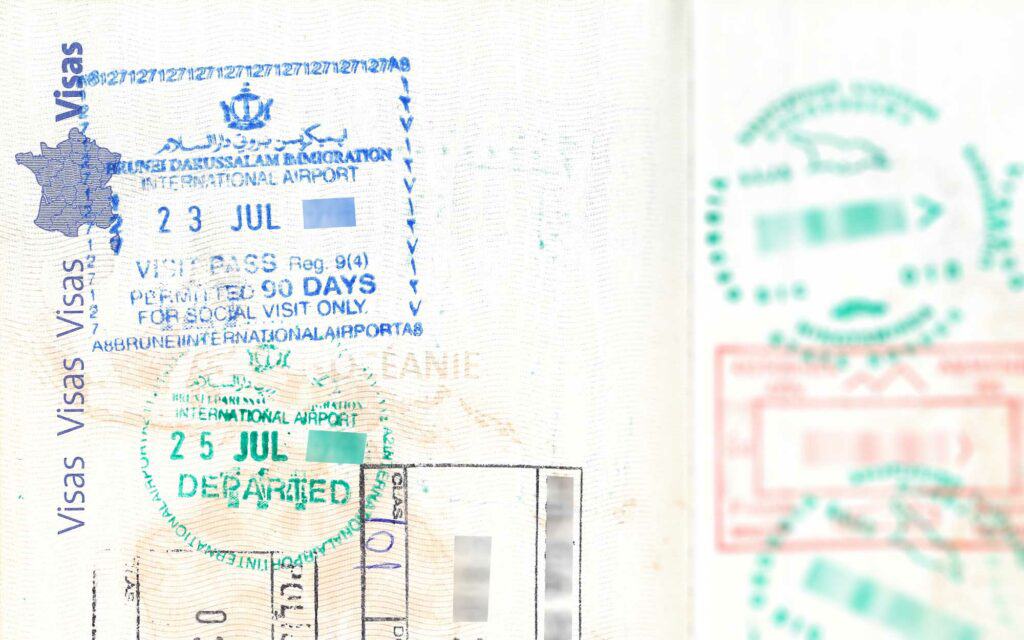 Brunei Entry Exit Stamps in Passport