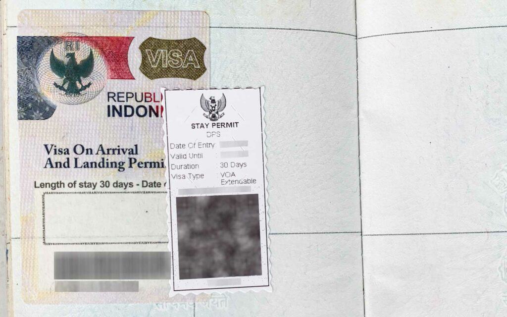 Indonesia Visa on Arrival Sticker