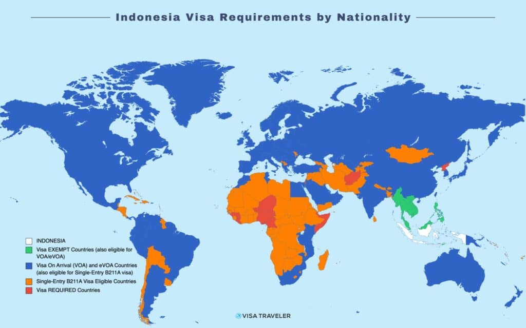 Indonesia Visa Requirements by Nationality