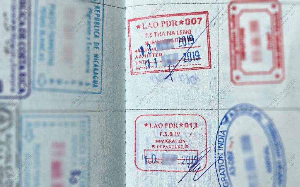 Laos Entry-Exit Stamps in Passport