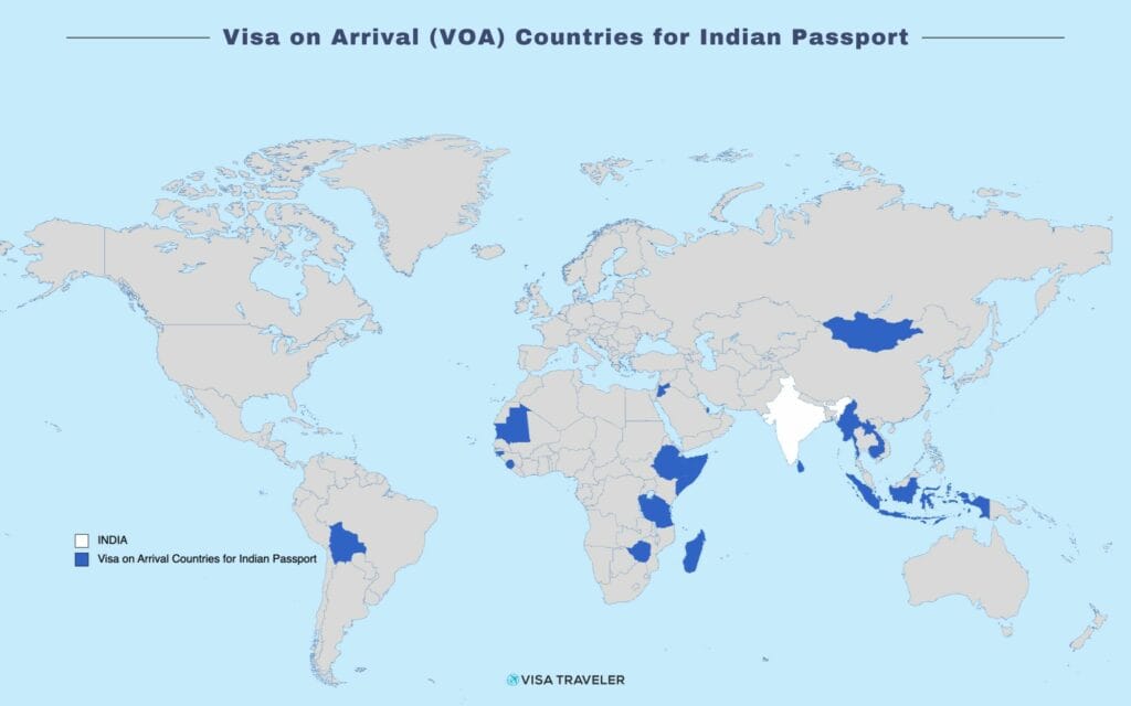 Visa on Arrival countries for Indians