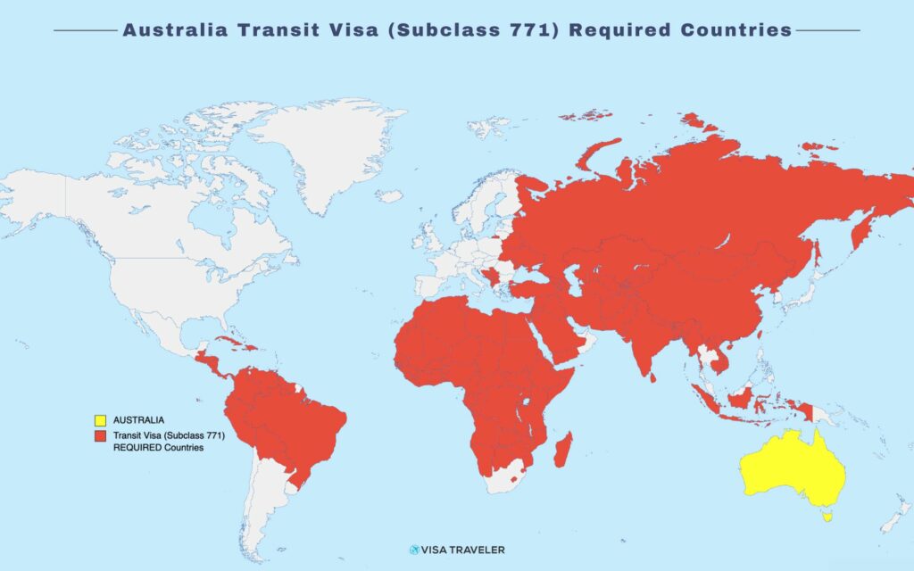 Australia Transit Visa (Subclass 771) Required Countries