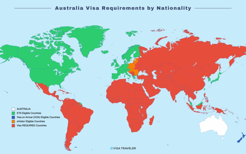 Australia Visa Requirements by Nationality