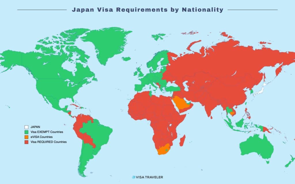 Japan Visa Requirements by Nationality