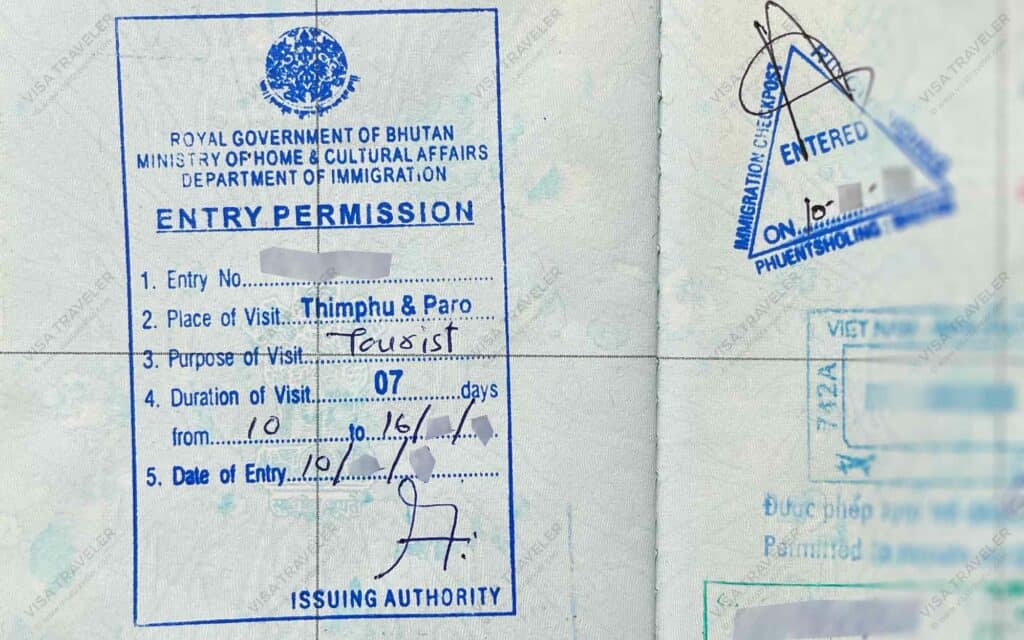 Bhutan Entry Permit for Indians