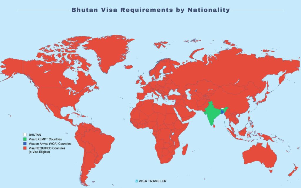 Bhutan Visa Requirements by Nationality