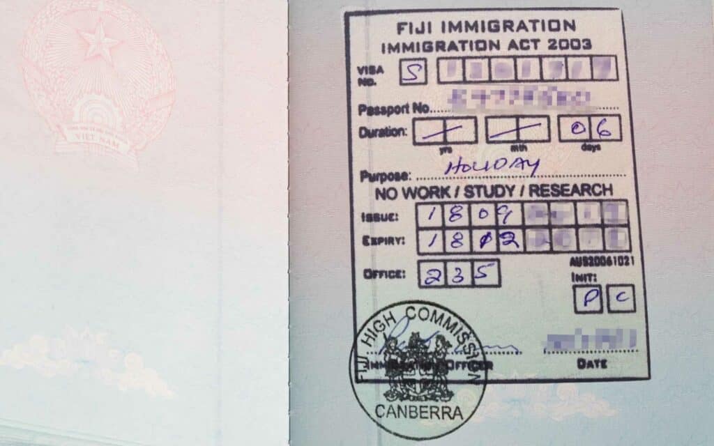 fiji tourist visa