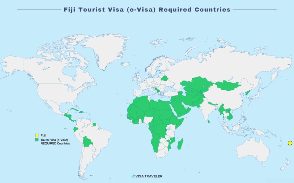 Fiji Tourist Visa (e-Visa) Required Countries