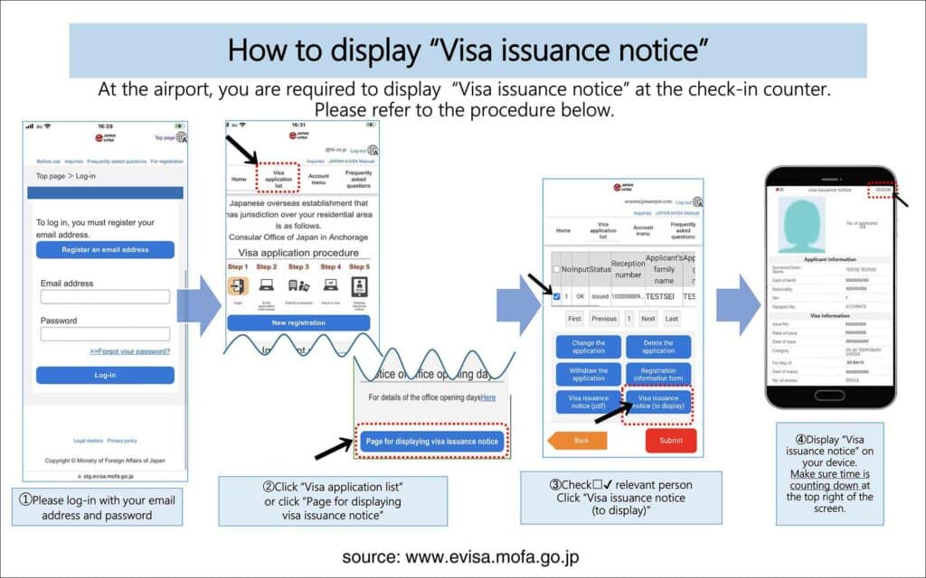 How to Show Japan Visa Issuance Notice on Phone