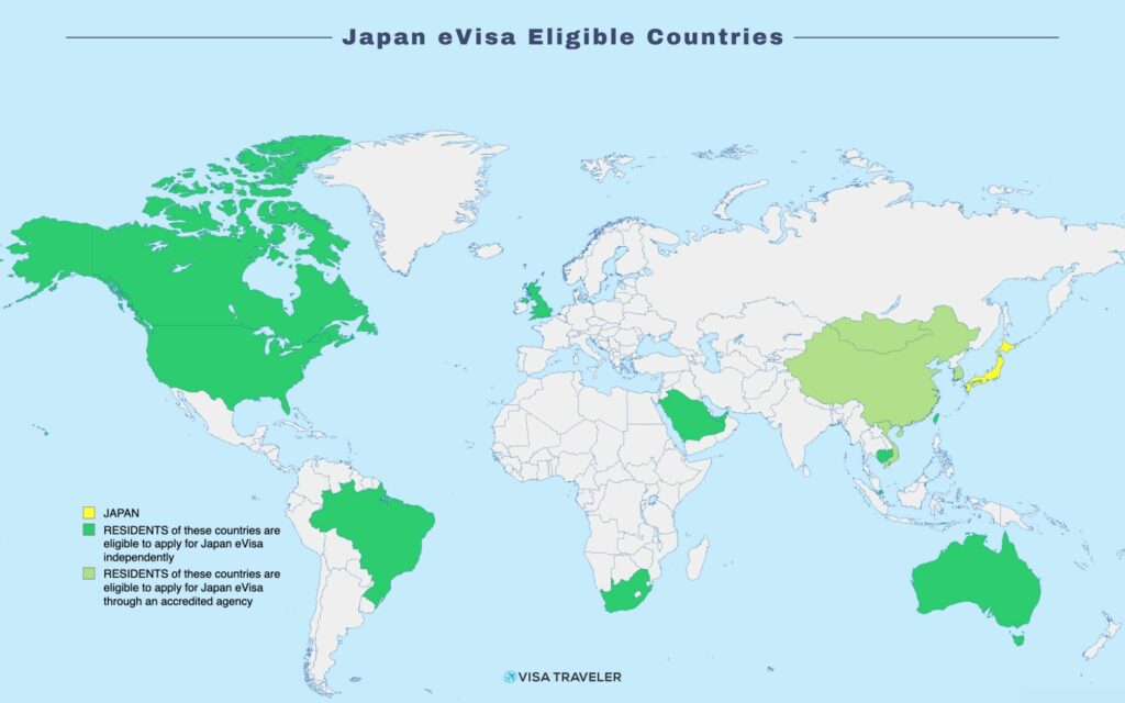 Japan eVisa Eligible Residents