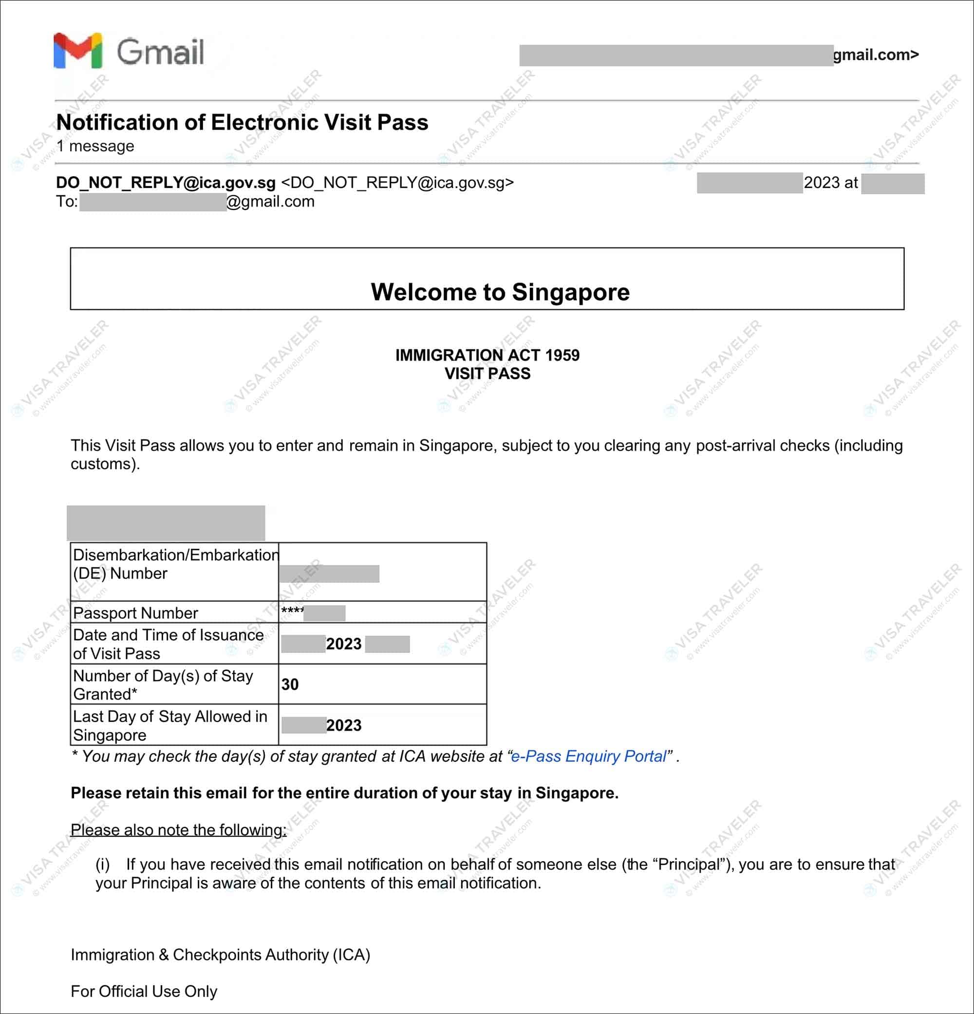 How to retrieve Singapore Electronic Visit Pass (ePass)? Visa Traveler