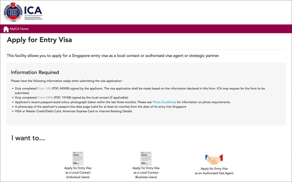 Singapore Tourist Visa (e-Visa) Application Portal (SAVE)
