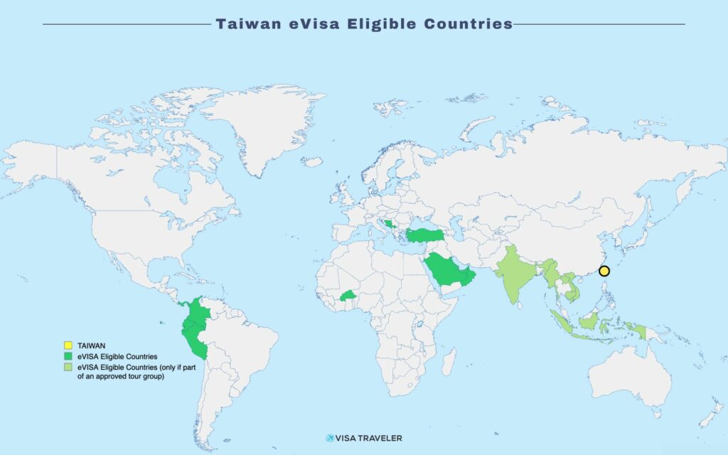 Taiwan eVisa Eligible Countries