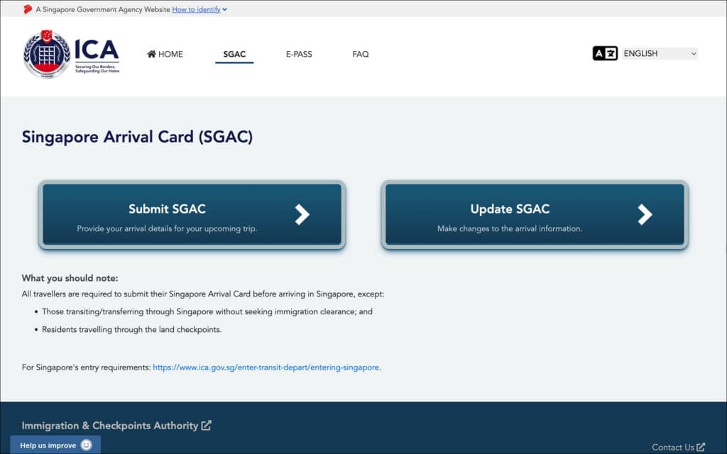 How to fill SG Arrival Card (SGAC)