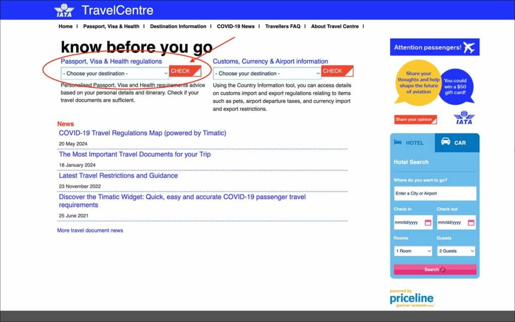 IATA Travel Centre Homepage