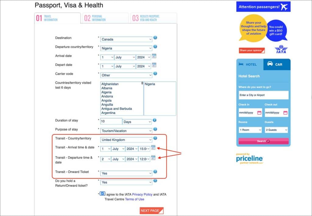 IATA Travel Centre - UK TWOV Requirements Query