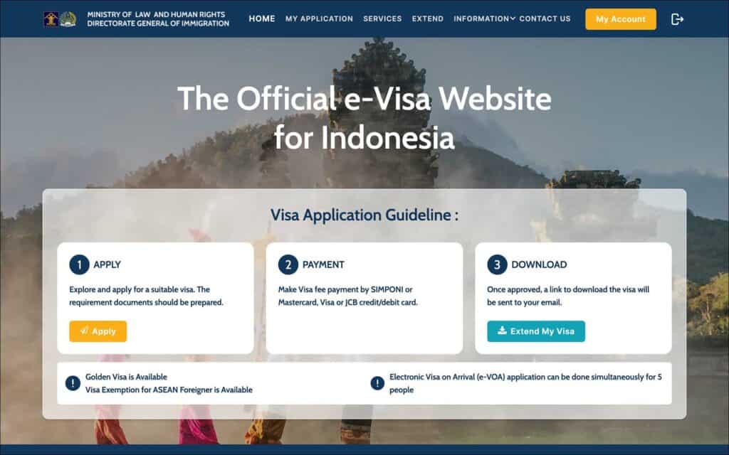 Indonesia Tourist Visa (C1) Application Portal
