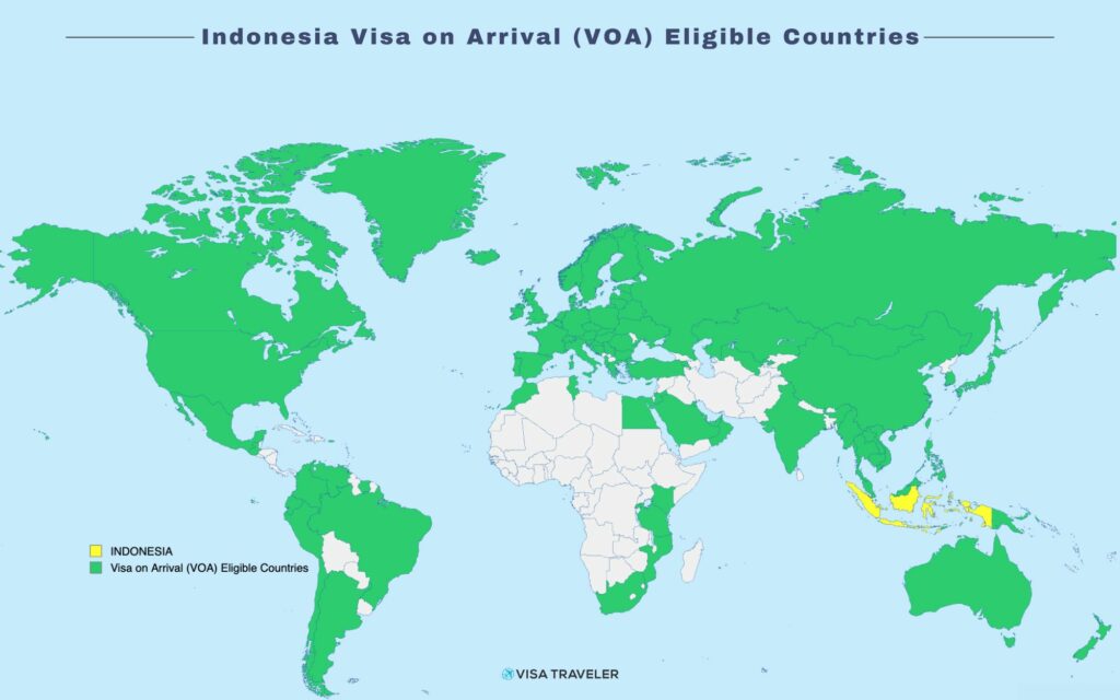 Indonesia Visa on Arrival (VOA) Eligible Countries