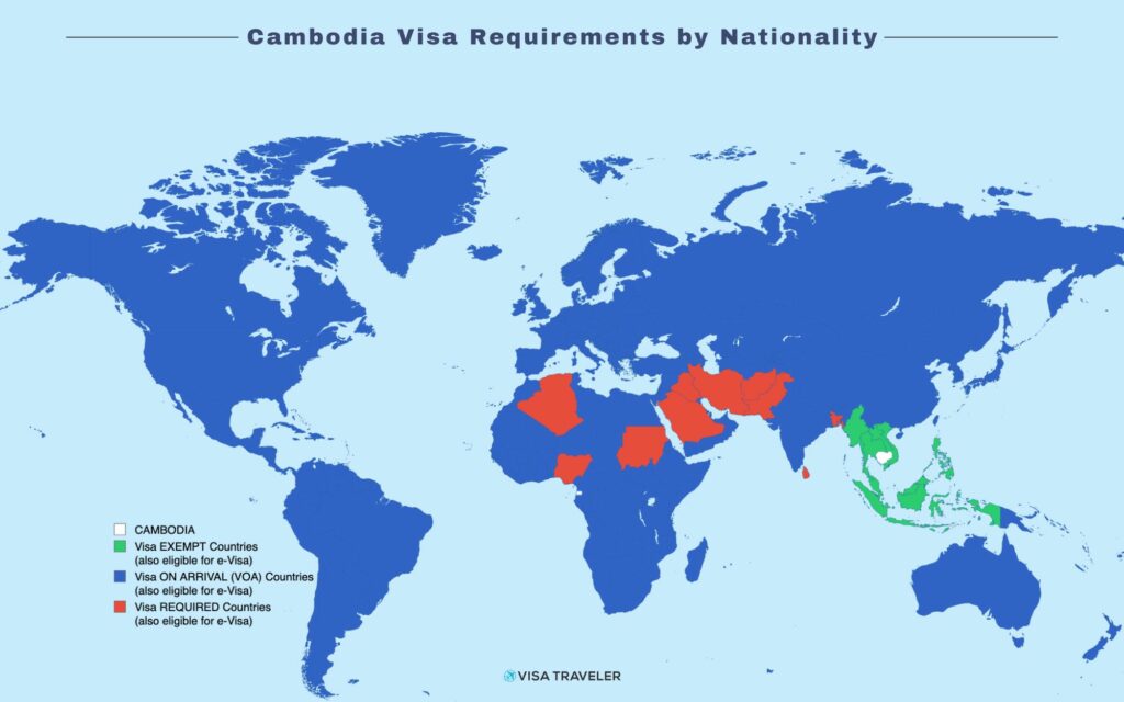 Cambodia Visa Requirements by Nationality