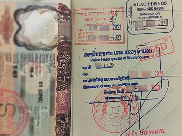 Laos Visa Extension Stamp Sample