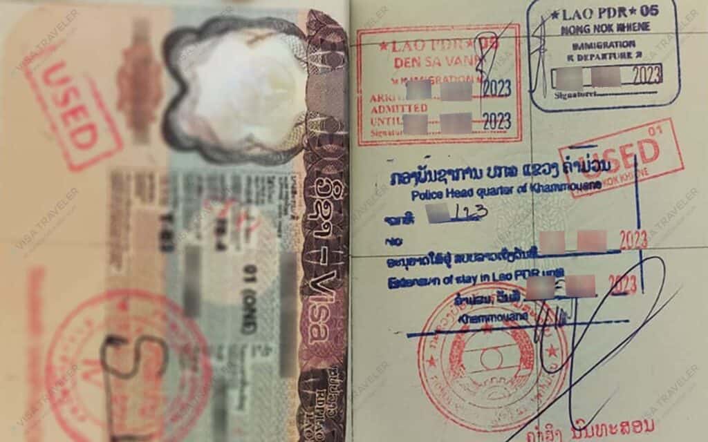 Laos Visa Extension Stamp Sample
