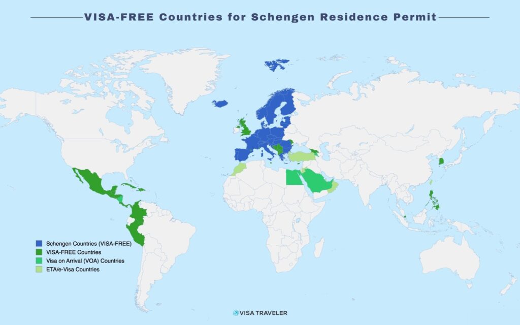 VISA-FREE Countries for Schengen Residence Permit Holders