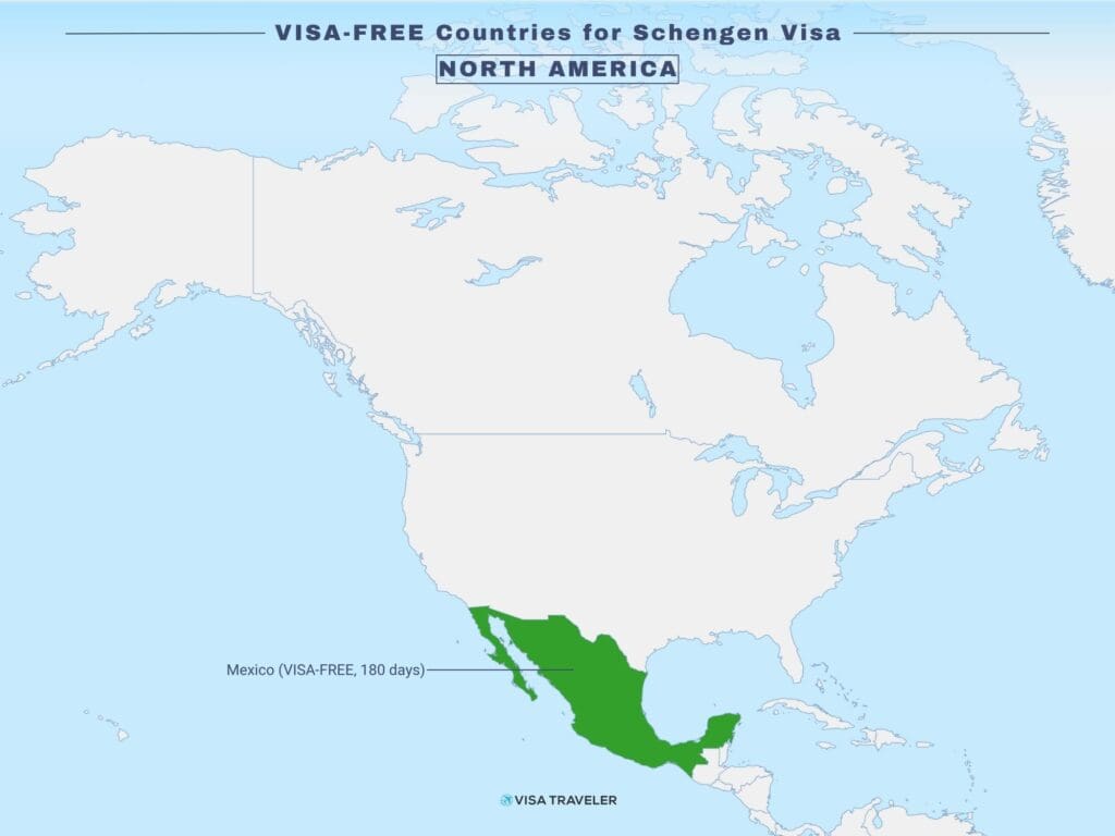 VISA-FREE Countries for Schengen Visa in North America