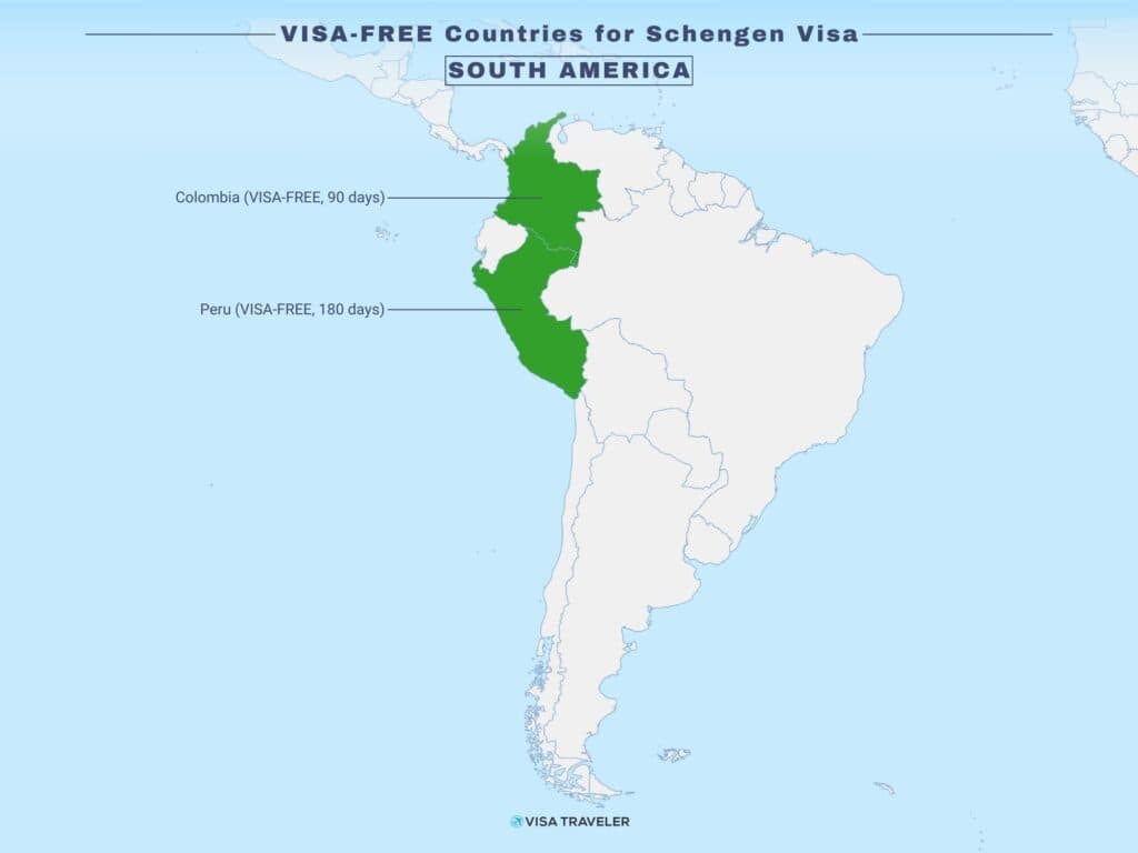 VISA-FREE Countries for Schengen Visa in South America