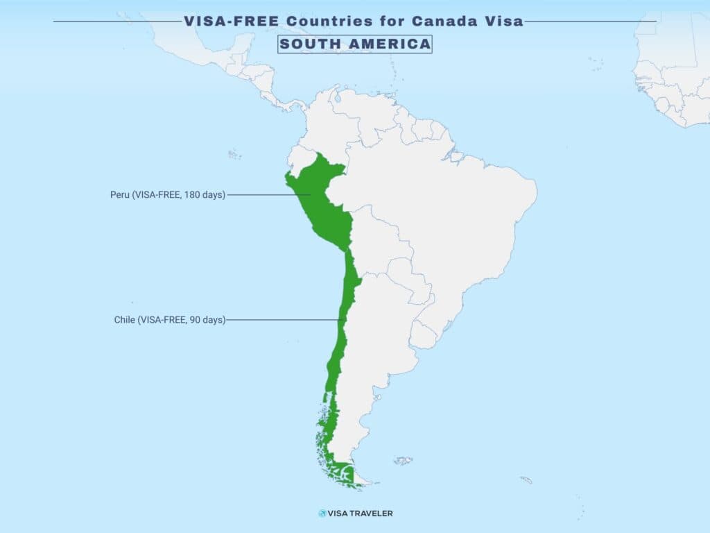 VISA-FREE Countries for Canada Visa Holders in South America