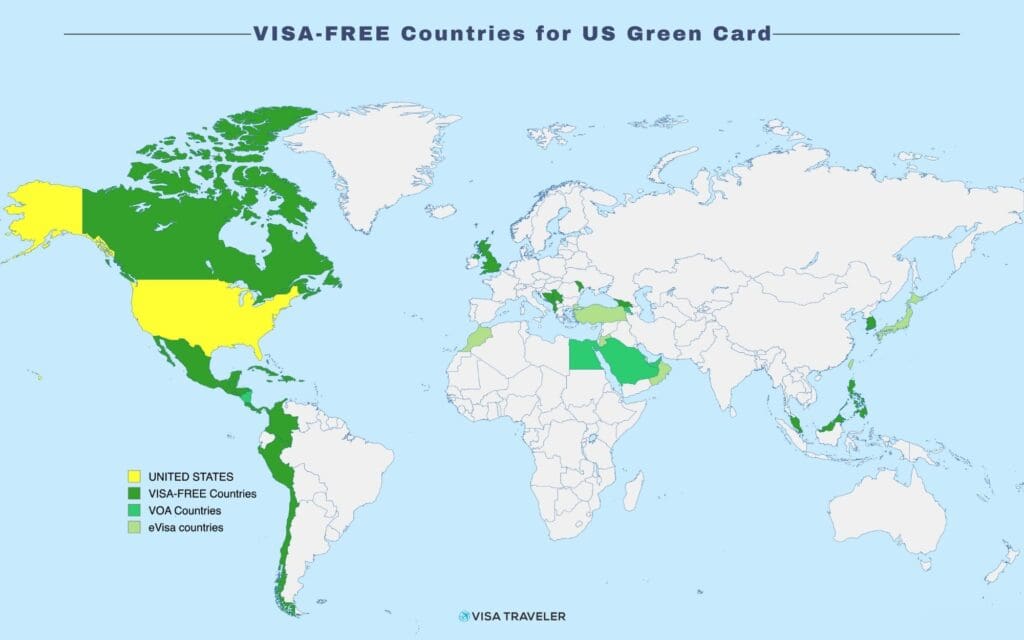 VISA-FREE Countries for US Green Card Holders