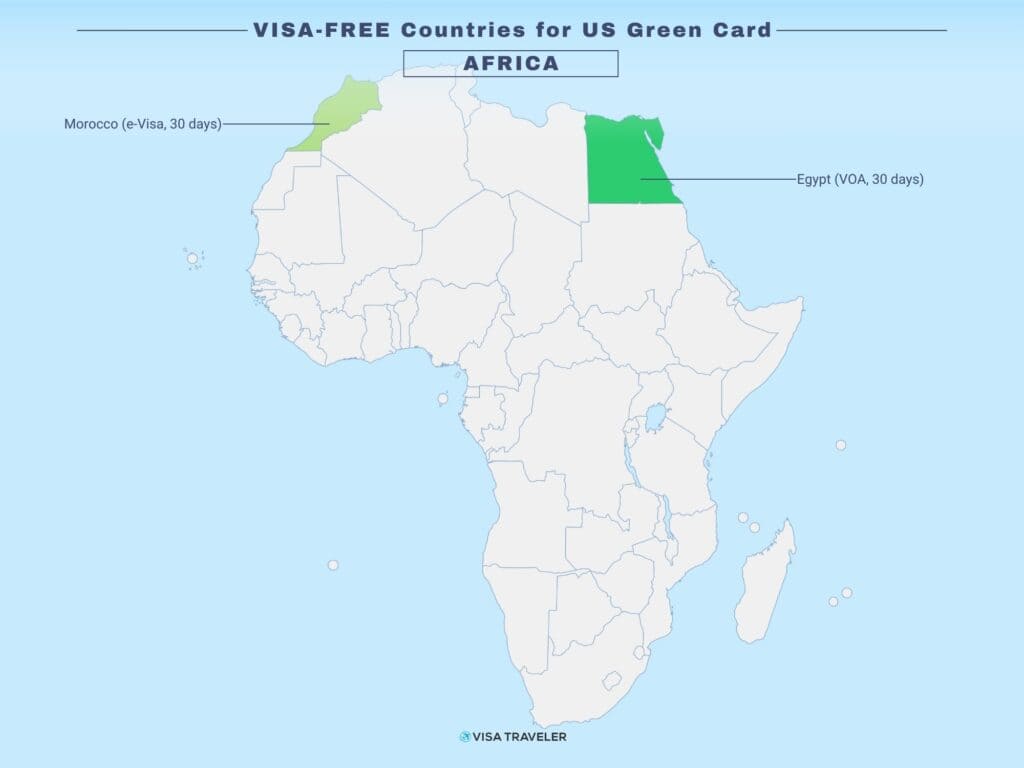 VISA-FREE Countries for US Green Card Holders in Africa