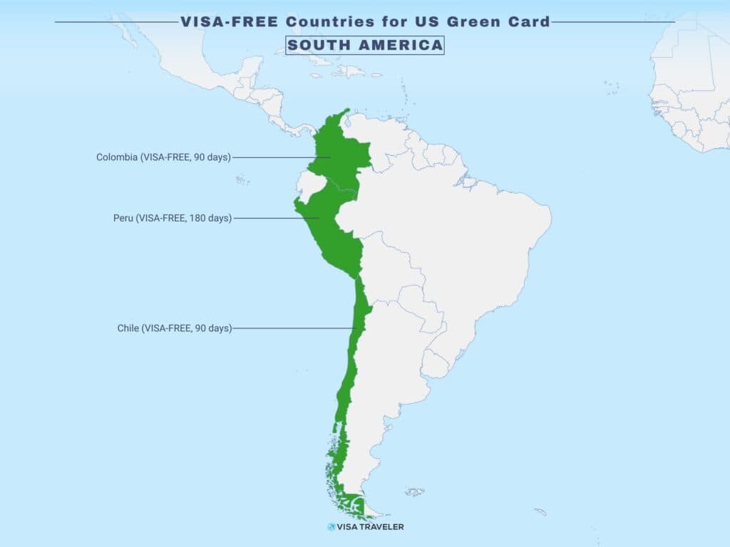 VISA-FREE Countries for US Green Card Holders in South America
