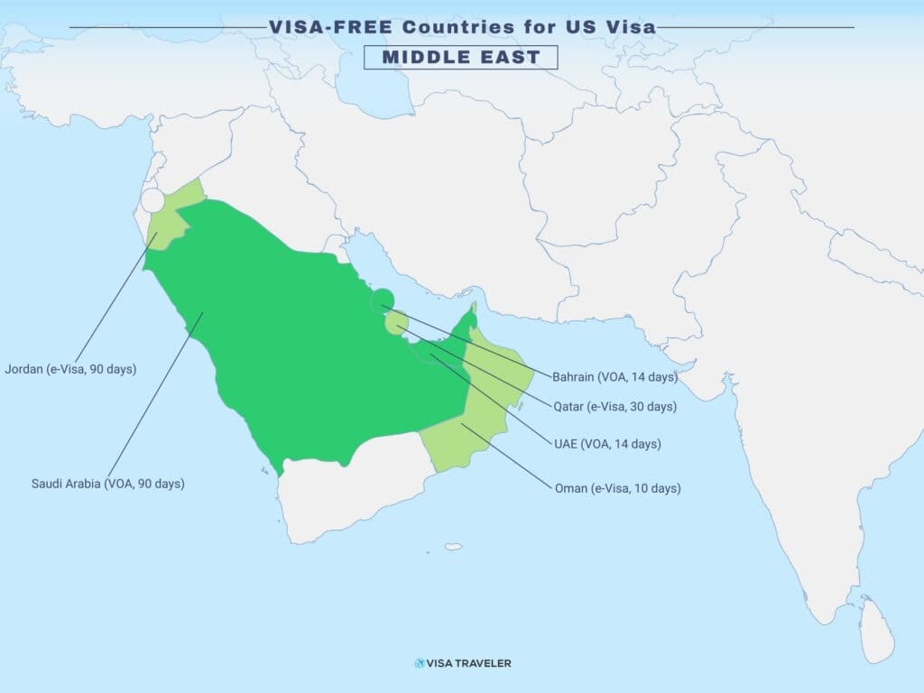 VISA-FREE Countries for US Visa Holders in Middle East