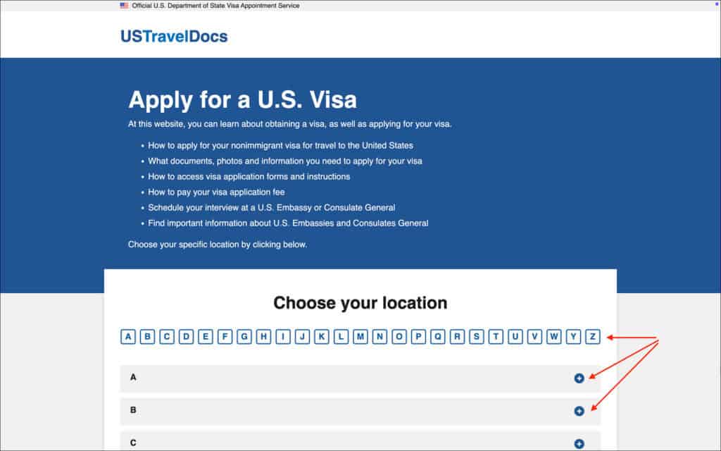 Schedule US Visa Appointment on US Travel Docs - Homepage