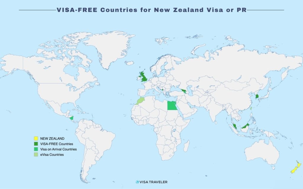 VISA-FREE Countries for New Zealand Visa or Permanent Residence Holders