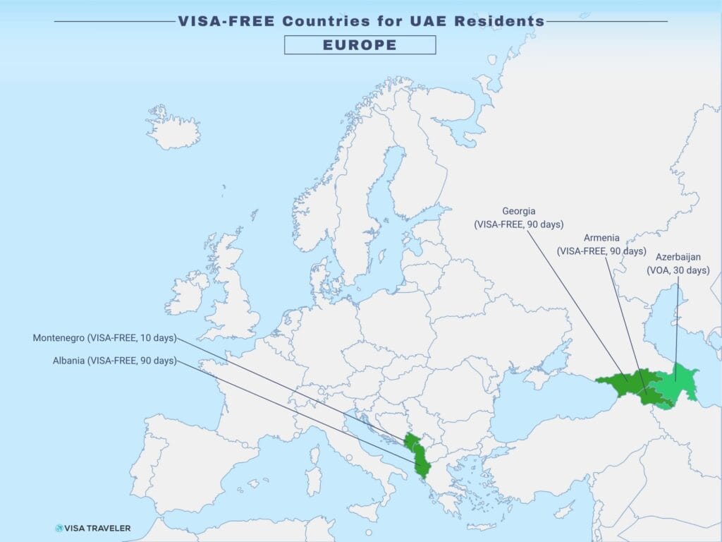 VISA-FREE Countries for UAE Residents in Europe