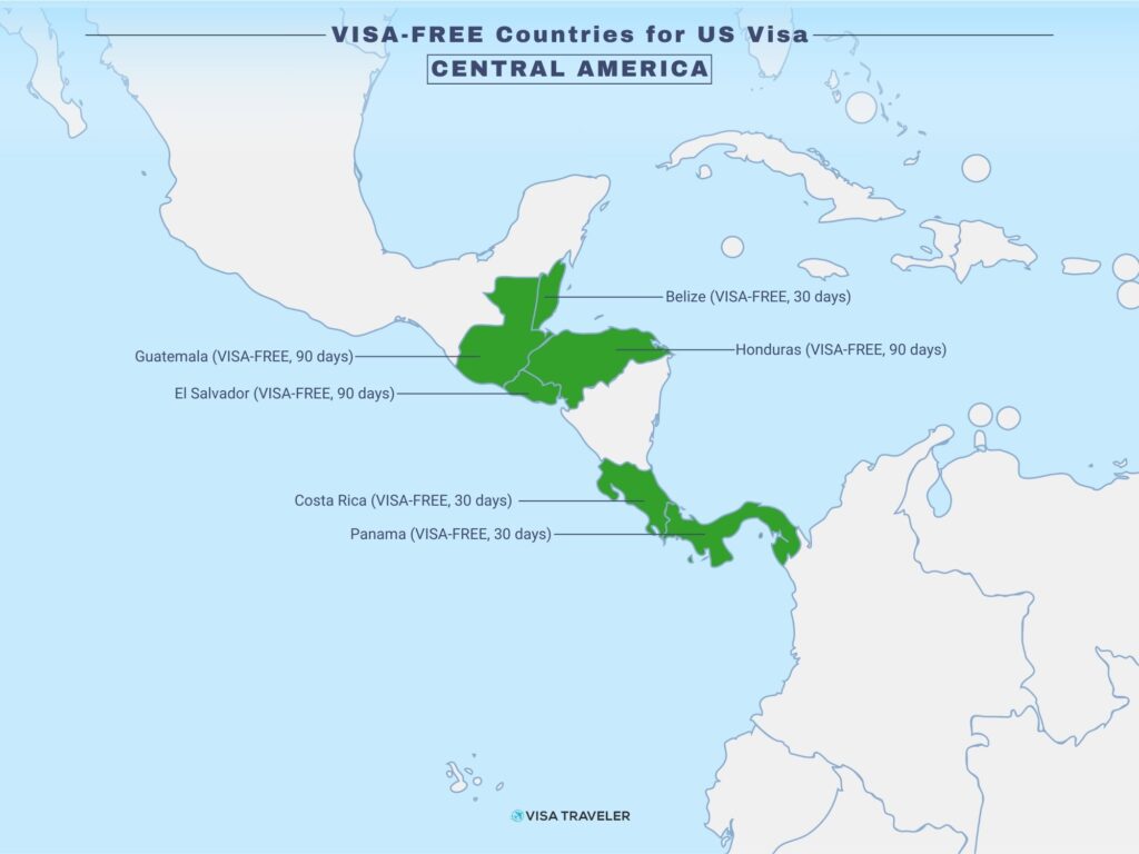 VISA-FREE Countries for US Visa Holders in Central America