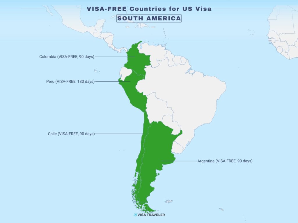 VISA-FREE Countries for US Visa Holders in South America